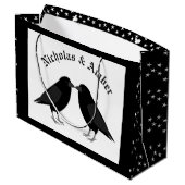Gotische bruiloft kussen Ravens Custom Groot Cadeauzakje (Achterkant Gekanteld)