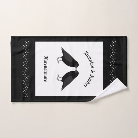 Gotische bruiloft kussen Ravens Custom Handdoek (Handdoek)