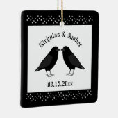 Gotische bruiloft kussen Ravens Custom Keramisch Ornament (Rechts)