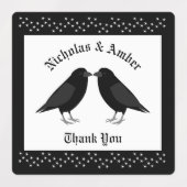 Gotische bruiloft kussen Ravens Custom Labels (Design 2)