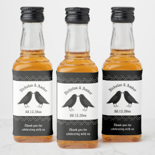 Gotische bruiloft kussen Ravens Custom Likeurfles Etiket