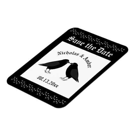 Gotische bruiloft kussen Ravens Custom Magneet (Linkerzijde)