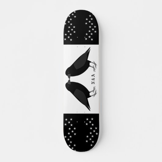 Gotische bruiloft kussen Ravens Custom Monogrammed Persoonlijk Skateboard (Voorkant)
