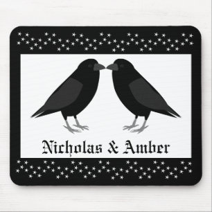 Gotische bruiloft kussen Ravens Custom Muismat