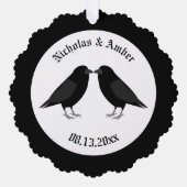 Gotische bruiloft kussen Ravens Custom Ornament Kaart (Voorkant)