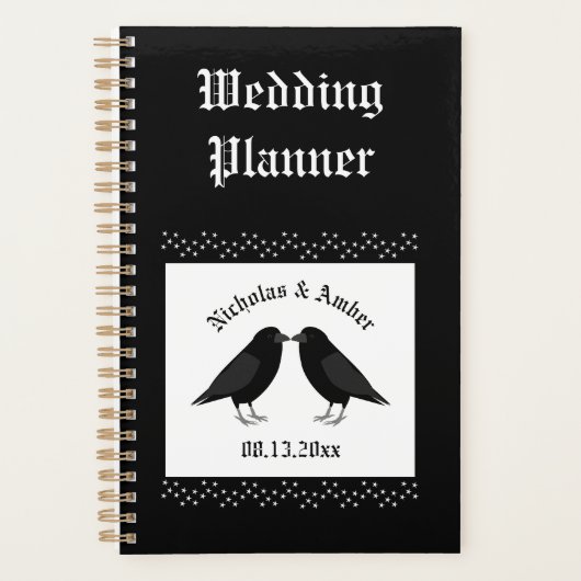 Gotische bruiloft kussen Ravens Custom Planner (Voorkant)