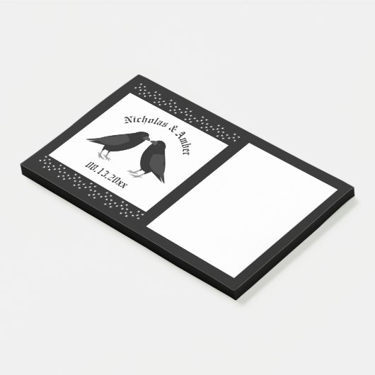 Gotische bruiloft kussen Ravens Custom Post-it® Notes (Schuin)