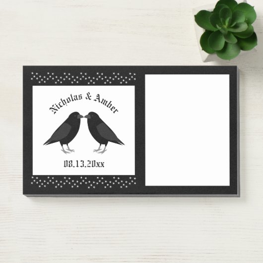 Gotische bruiloft kussen Ravens Custom Post-it® Notes (Kantoor)