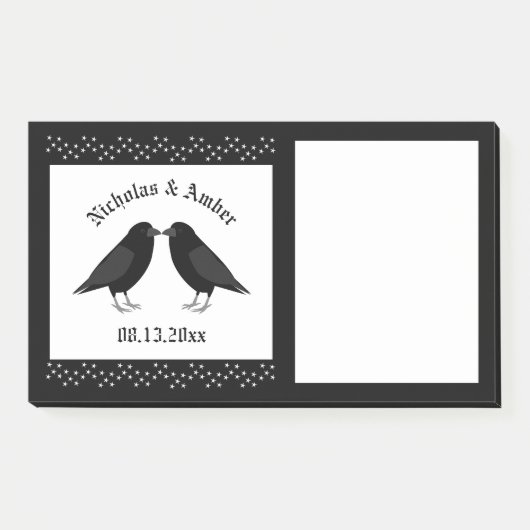 Gotische bruiloft kussen Ravens Custom Post-it® Notes (Voorkant)