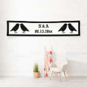 Gotische bruiloft kussen Ravens Custom Spandoek (Insitu)