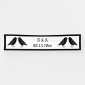 Gotische bruiloft kussen Ravens Custom Spandoek (Horizontaal)