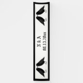 Gotische bruiloft kussen Ravens Custom Spandoek (Verticaal)