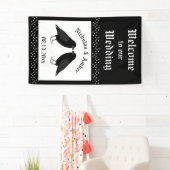 Gotische bruiloft kussen Ravens Custom Spandoek (Insitu)