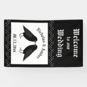 Gotische bruiloft kussen Ravens Custom Spandoek (Horizontaal)