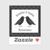 Gotische bruiloft kussen Ravens Custom Sticker (Vel)