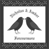 Gotische bruiloft kussen Ravens Custom Sticker (Voorkant)