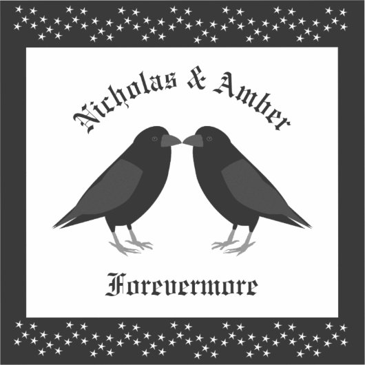 Gotische bruiloft kussen Ravens Custom Sticker (Voorkant)