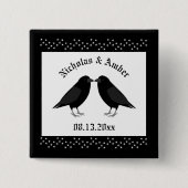 Gotische bruiloft kussen Ravens Custom Vierkante Button 5,1 Cm (Voorkant)