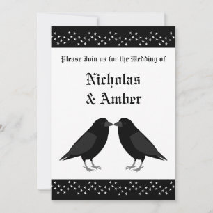 Gotische bruiloft kussen Ravens Custom Wedding Kaart