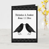 Gotische bruiloft kussen Ravens Custom Wedding Kaart (Gele Bloem)