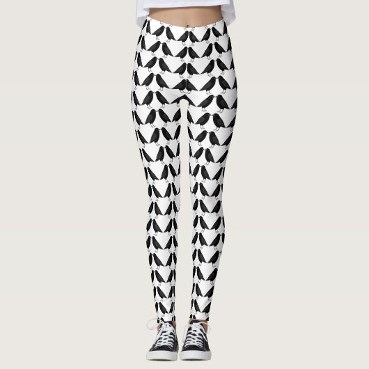 Gotische bruiloft kussen Ravens Patroon Leggings (Voorkant)