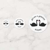 Gotische bruiloft kussen zwarte zwanen Custom Confetti (Achterkanten)