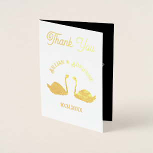 Gotische bruiloft kussen zwarte zwanen Custom Folie Kaarten