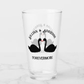Gotische bruiloft kussen zwarte zwanen Custom Glas (Voorkant)