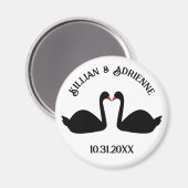 Gotische bruiloft kussen zwarte zwanen Custom Magneet (Voorkant / Achterkant)