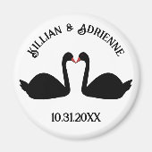 Gotische bruiloft kussen zwarte zwanen Custom Magneet (Voorkant)