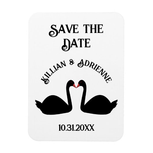 Gotische bruiloft kussen zwarte zwanen Custom Magneet (Verticaal)