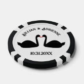 Gotische bruiloft kussen zwarte zwanen Custom Poker Chips (Enkel)