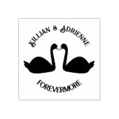 Gotische bruiloft kussen zwarte zwanen Custom Rubberstempel (Afrduk)