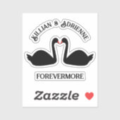 Gotische bruiloft kussen zwarte zwanen Custom Sticker (Vel)