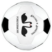 Gotische bruiloft kussen zwarte zwanen Custom Voetbal (Gedraaid)
