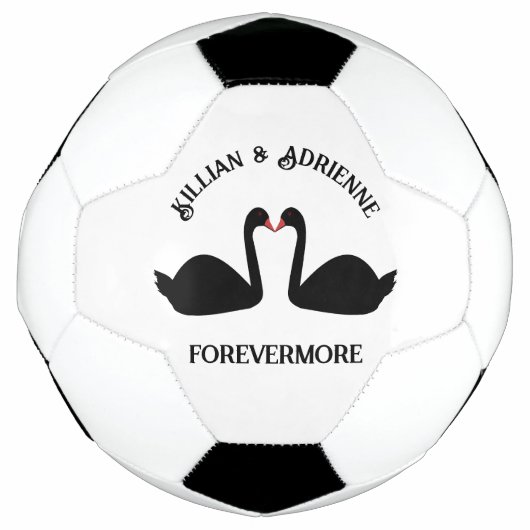 Gotische bruiloft kussen zwarte zwanen Custom Voetbal (Voorkant)