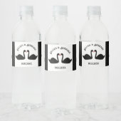 Gotische bruiloft kussen zwarte zwanen Custom Waterfles Etiket (Flessen)