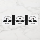 Gotische bruiloft kussen zwarte zwanen Custom Waterfles Etiket (Enkel label)