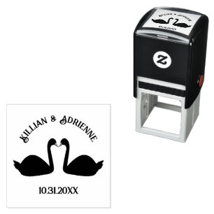 Gotische bruiloft kussen zwarte zwanen Custom Zelfinktende Stempel