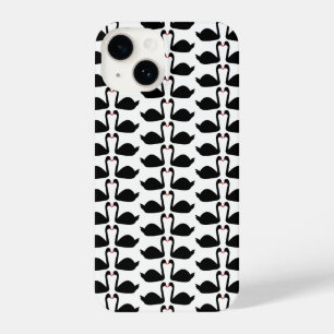 Gotische bruiloft kussen zwarte zwanen patroon iPhone 14 hoesje