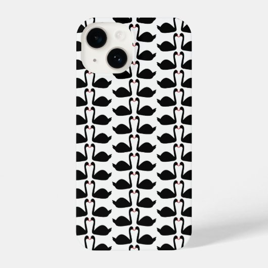 Gotische bruiloft kussen zwarte zwanen patroon iPhone hoesje (Achterkant)
