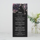 Gotische bruiloft menu Bloemen Hallobruiloft Menu (Staand voorkant)
