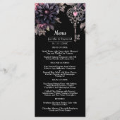 Gotische bruiloft menu Bloemen Hallobruiloft Menu (Voorkant)