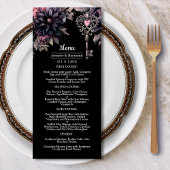 Gotische bruiloft menu Bloemen Hallobruiloft Menu