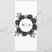 Gotische bruiloft Menu Zwart Rozen Floral Gothic M (Achterkant)