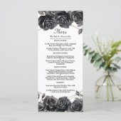 Gotische bruiloft Menu Zwart Rozen Floral Gothic M (Staand voorkant)