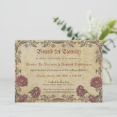 Gotische bruiloft met donkere bloemen kaart (Staand voorkant)