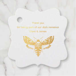 Gotische Bruiloft | Moth & Lace Zwart & Wit Bedankjes Labels