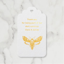 Gotische Bruiloft | Moth & Lace Zwart & Wit Cadeaulabels