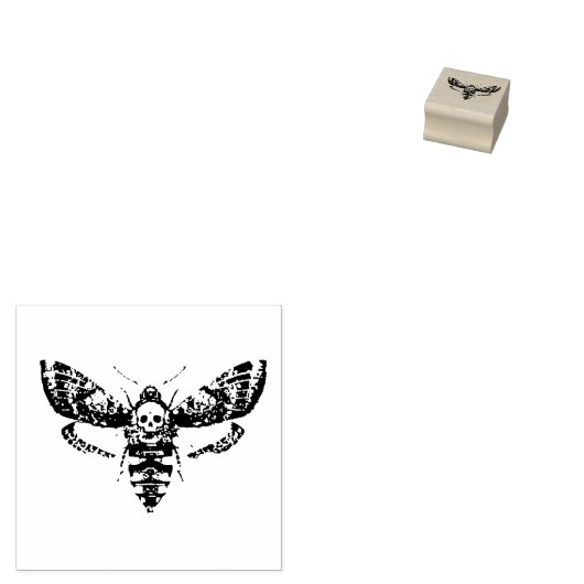 Gotische bruiloft | Moth & Lace Zwart & Wit Rubberstempel (Gestempeld)